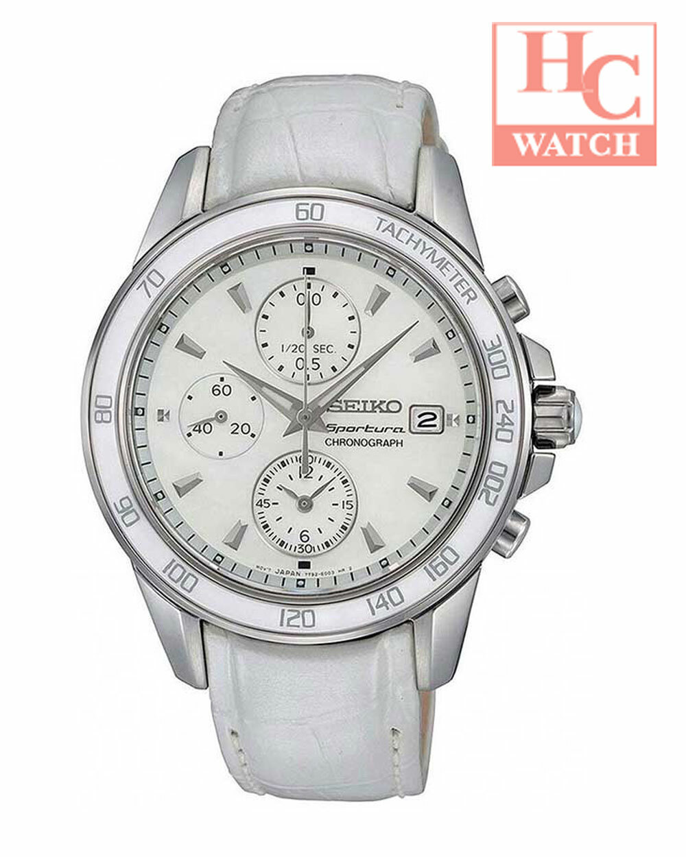 seiko sportura chronograph leather strap