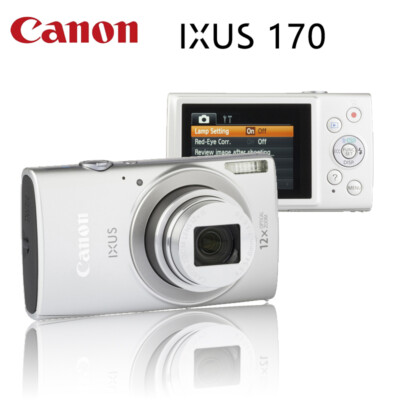 Canon IXUS 170 Digital 12x optical zoom Camera Silver w/Battery