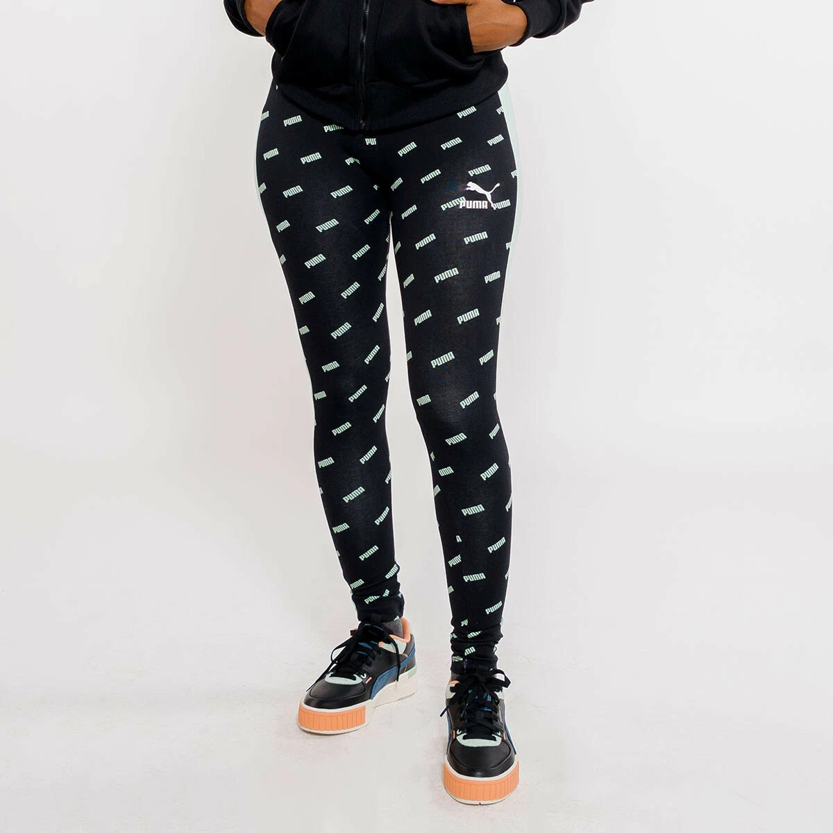 Puma Womens All Over Print Leggings 596252-32 Black- Size XL