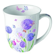 Ambiente Kaffee / Tee Porzellan Tasse  400 ml  Blumen und Gräser pastell