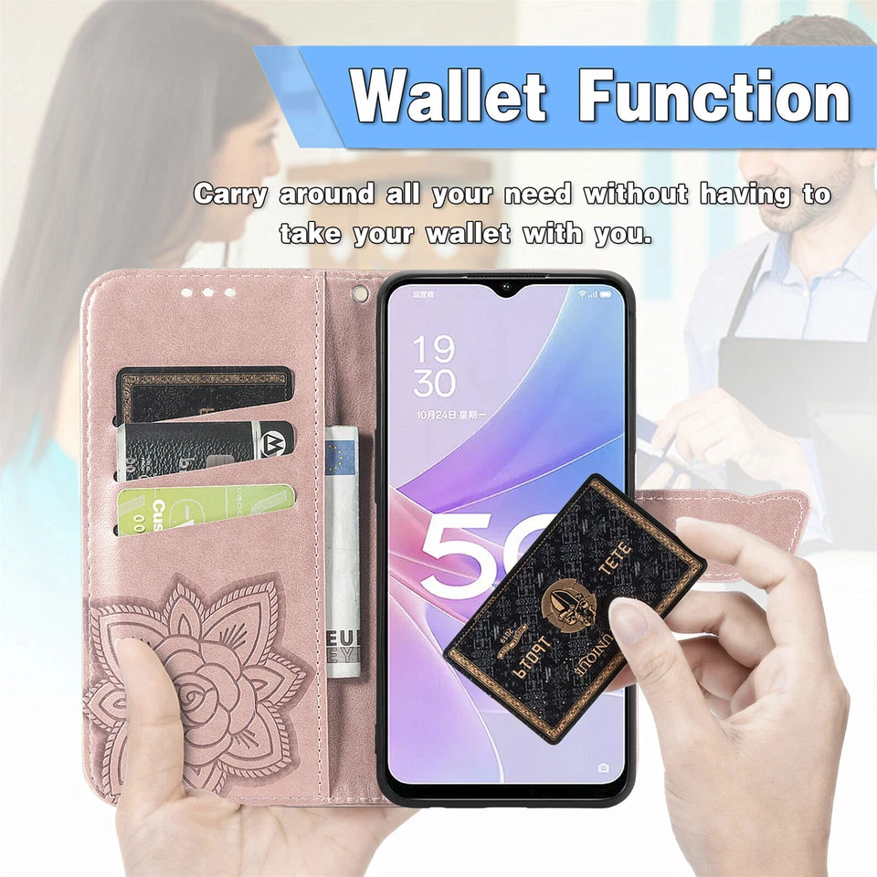 Leather Butterfly Wallet Phone Case For Blackview Doogee T Mobile Sharp Oukitel - Image 3 of 4