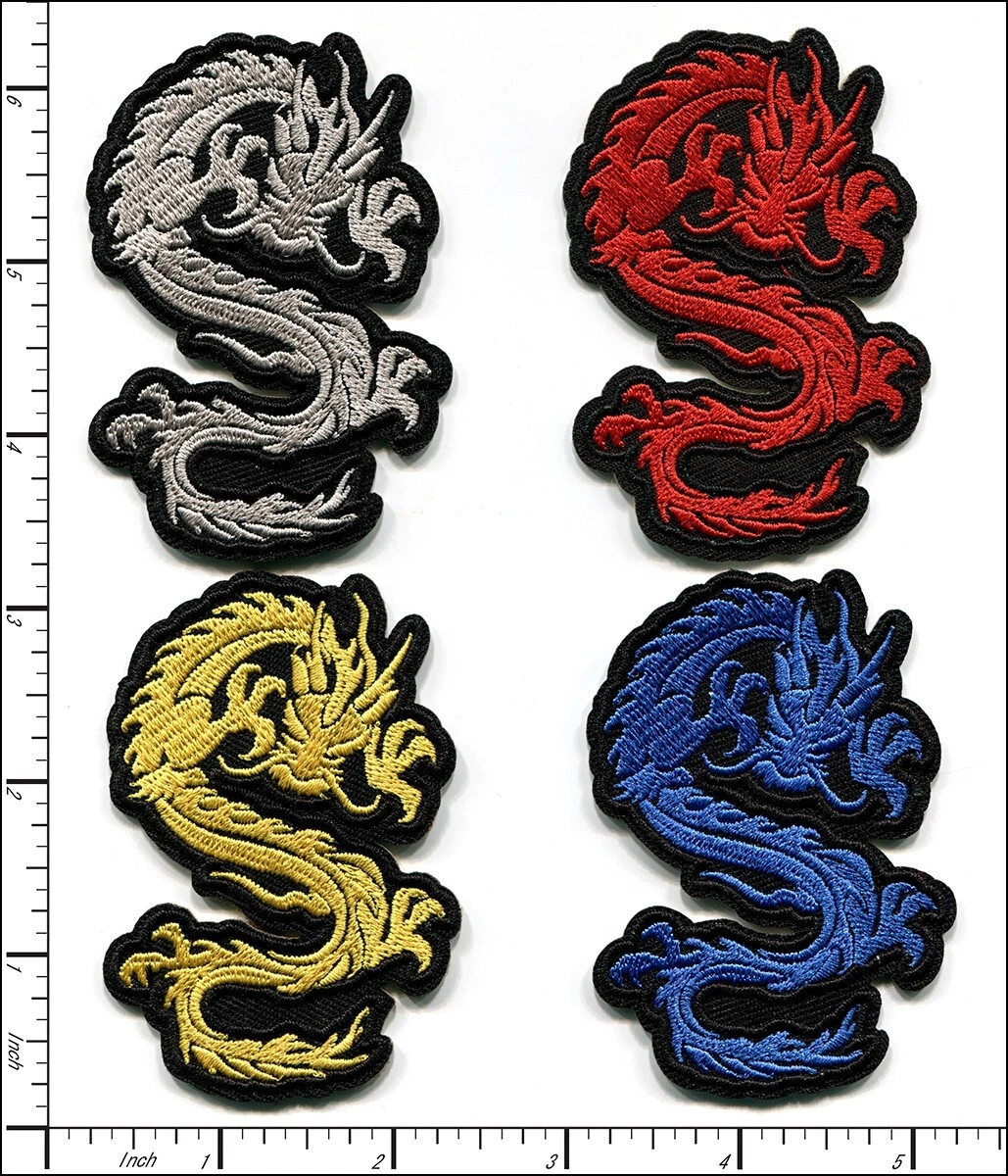 40 Pcs Embroidered Iron on patches 4 mixed color Dragon AP062dG1