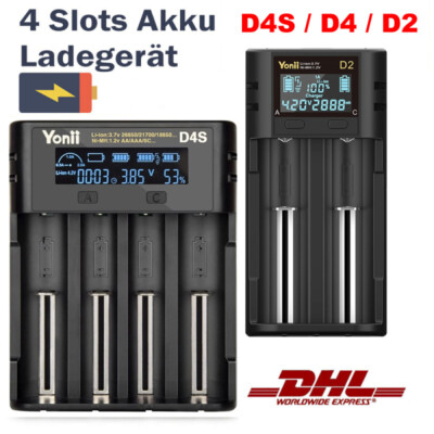 2-4Slots LCD Akku Ladegerät USB Charger für Lithium Batterieladegerät A AA AAA
