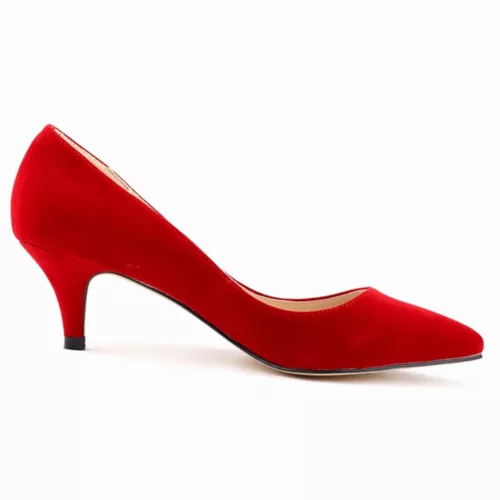 Scarpe da ufficio chic da donna tacco medio basso tacco slip on décolleté scarpe da lavoro taglia - Foto 19 di 49