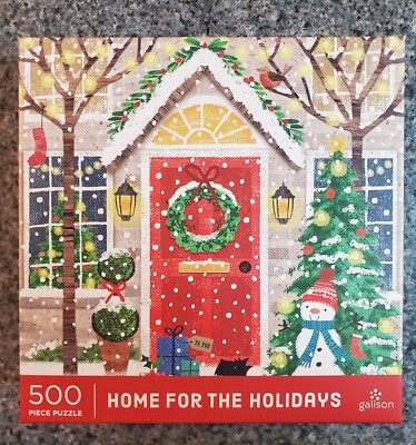 NEW Galison HOME FOR THE HOLIDAYS 500 piece puzzle Christmas