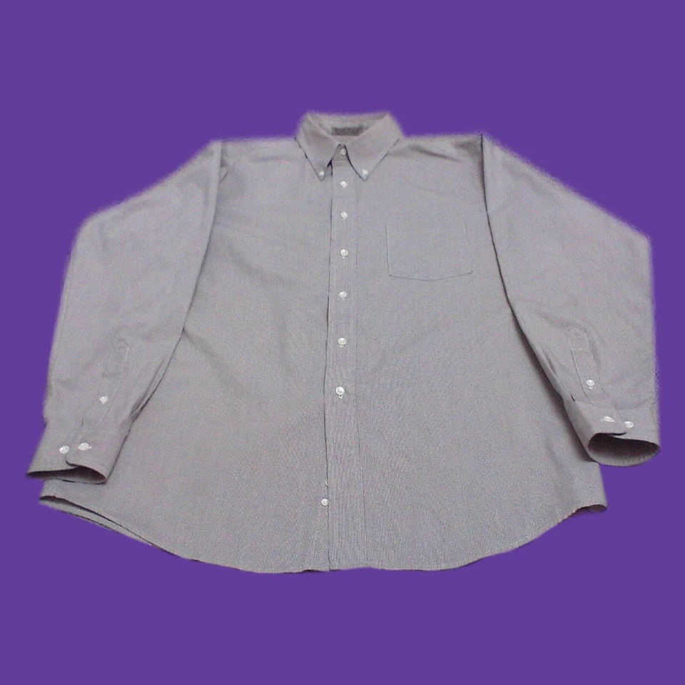 Camisa para hombre Bill Blass Signature L/S mezcla de algodón tostado/blanco HoundsTooth 16/34-35 Foto 4 de 4