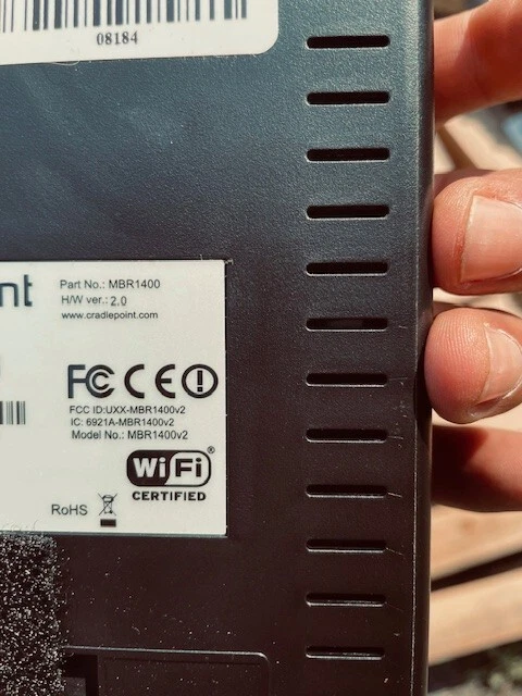 Cradlepoint MBR1400 V2 Wi-Fi Wireless Router MOBILE ROU W/ POWER ADA & ANETNNA'S - Image 3 of 4