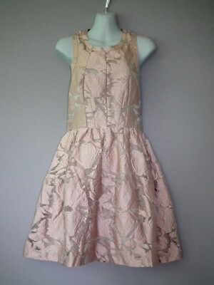 JILL STUART NWT PINK  SILK BLEND TAPESTRY FIT AND FLARE  DRESS  M  8