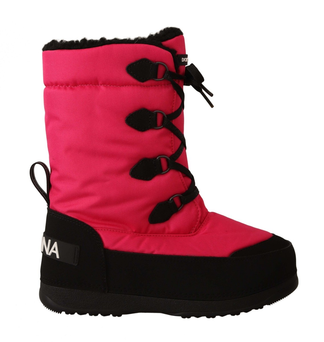 DOLCE & GABBANA Kids Black Fuchsia Nylon Snow High Boots DOLCE & GABBANA Kids Black Fuchsia Nylon Snow High Boots