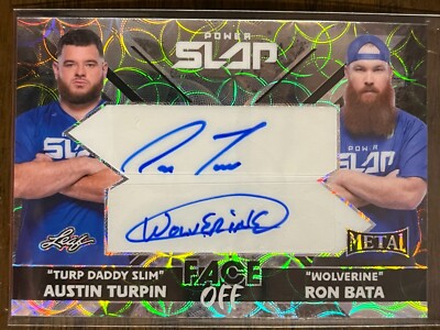 2025 Leaf Metal Power Slap #FO-20 Austin Turpin Ron Bata AUTO SILVER 10/25