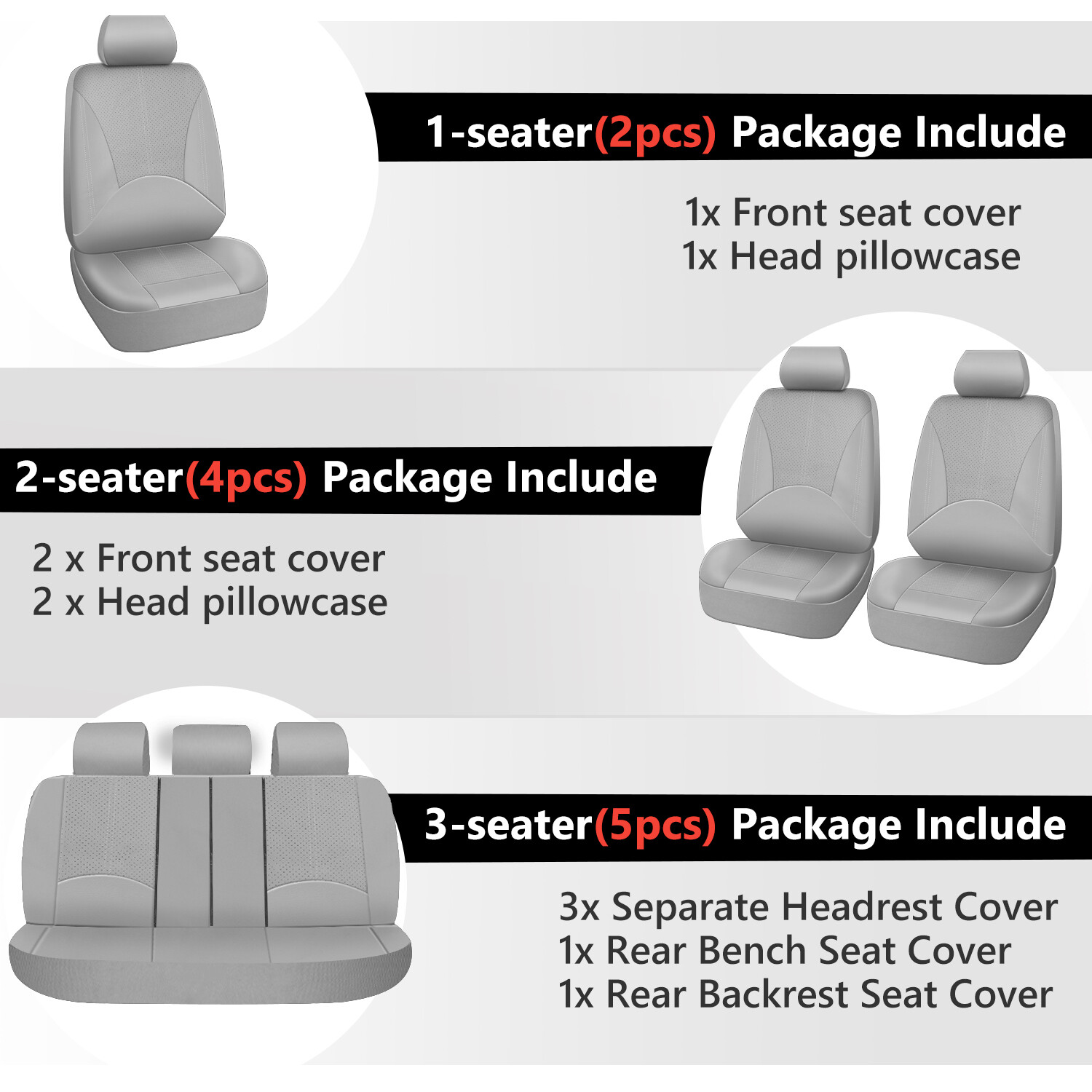 For Honda Car Seat Cover Waterproof Leather Cushion Full Set Front Rear
