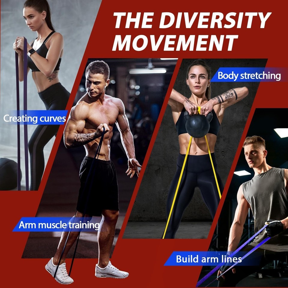 Heavy Duty Resistance Bands Set 5 Loop for Gym Exercise Pull up Fitness