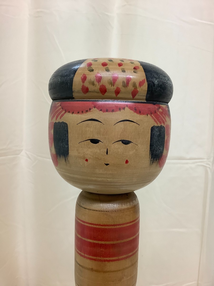 Poupée Kokeshi Japonaise Vintage En Bois - Traditionnelle - 12,9 Pouces
