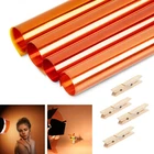 1/2 1/4 1/8 Full CTO Orange Lighting Filter Gel Sheets Theatre 50x40cm with Clip