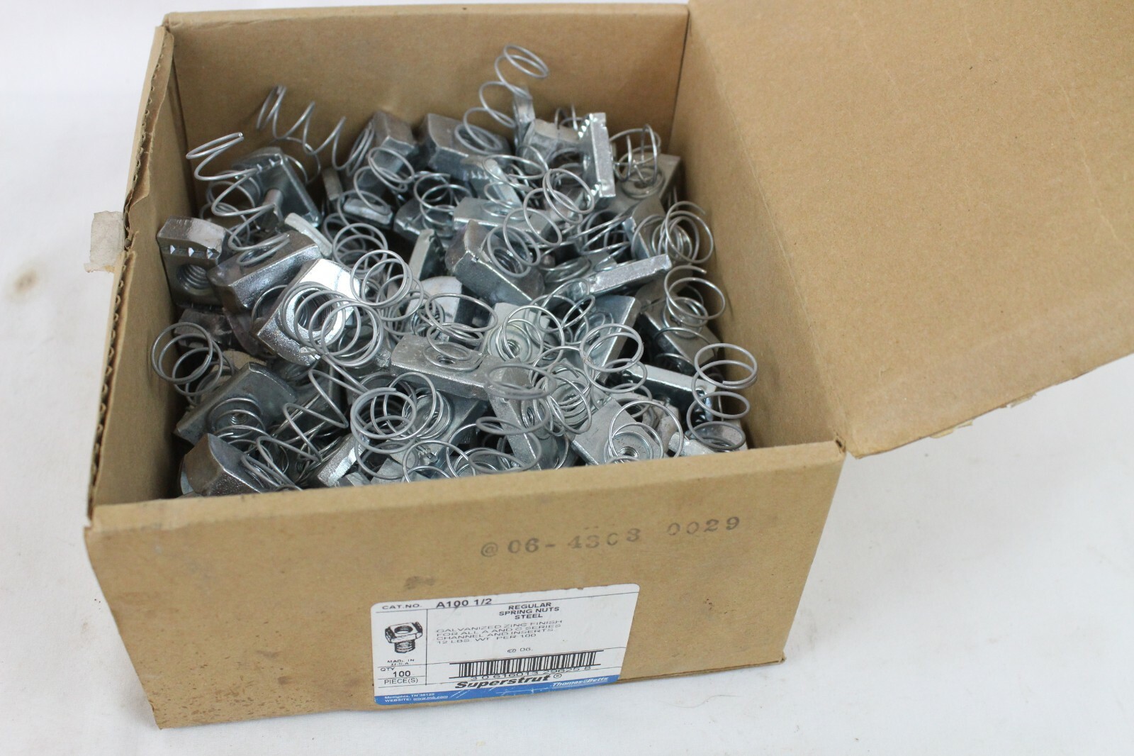116 New Nib Superstrut Galvanized Zinc Finish Regular Spring Nuts A100 1/2 eBay