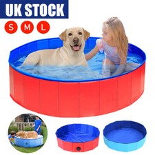 LARGE FOLDING PET BATH DOG SWIMMING POOL PORTABLE BATH PADDLING PUPPY BATHTUB UK