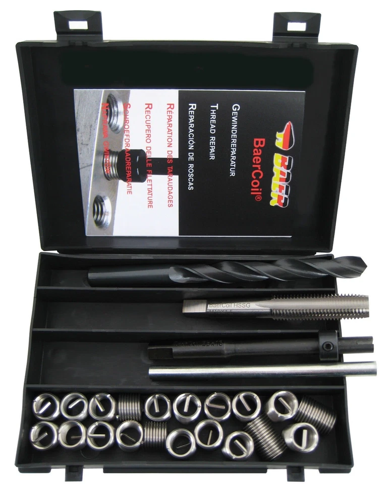 Gewindereparatur Set BAER Gewinde M 14 x 1,5 MIX Gewindeeinsätze Baercoil Bohrer - Bild 1 von 1