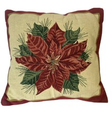CHRISTMAS POINSETTIA PILLOW Tapestry