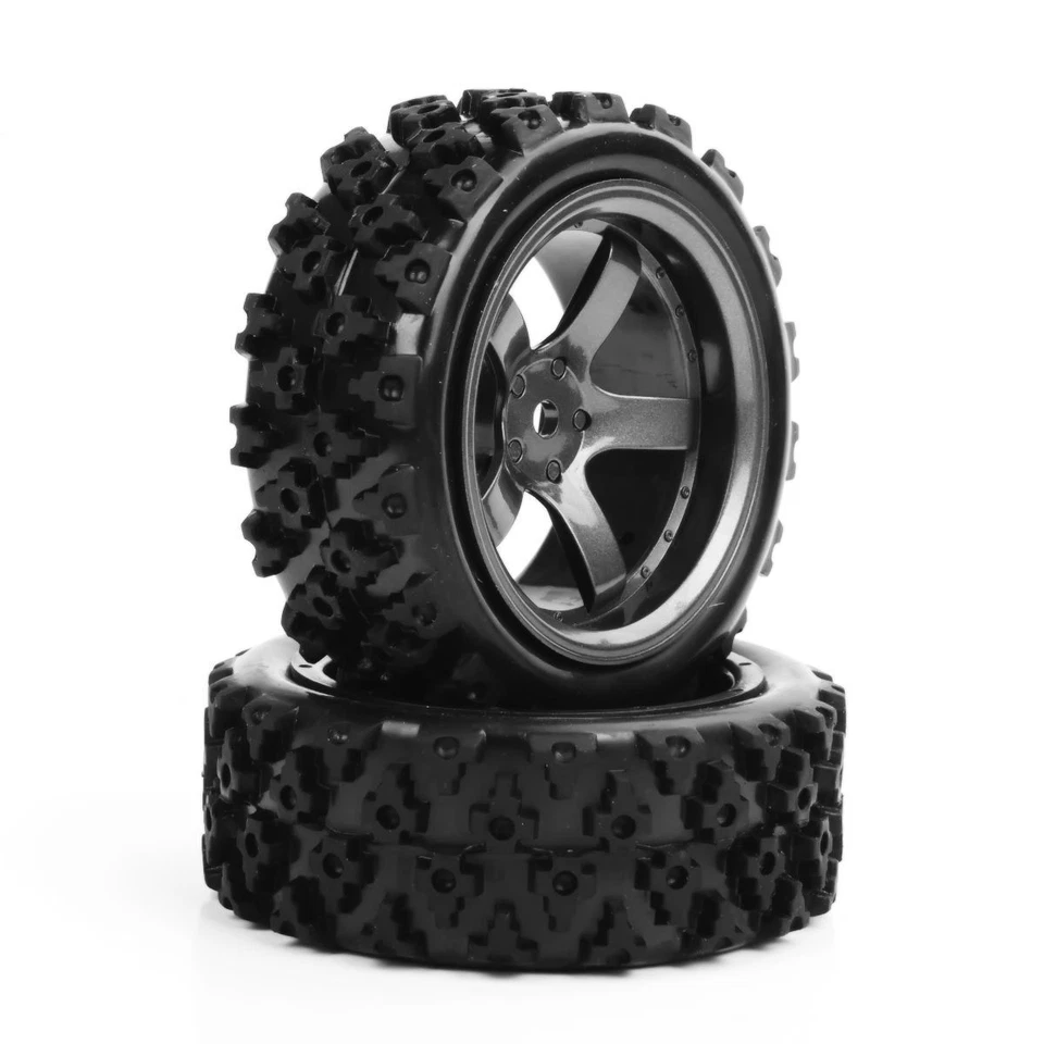 4Pcs 1:10 RC Rally Tires&12mm Hex Wheel D5M HPI HSP For 1/10 Off Road Model Car - Image 4 of 4