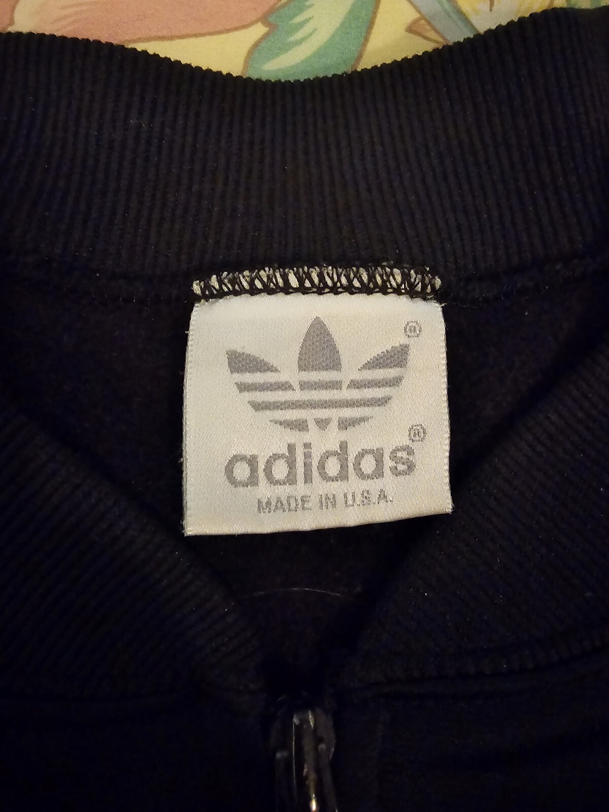 Adidas Track Jacket Black With Red green Trefoil Made In The Usa VTG 1980s Rare image 7