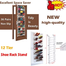 ✅Over The Door 36 Pairs Shoe Organizer Rack Hanging Storage Holder Hanger Closet