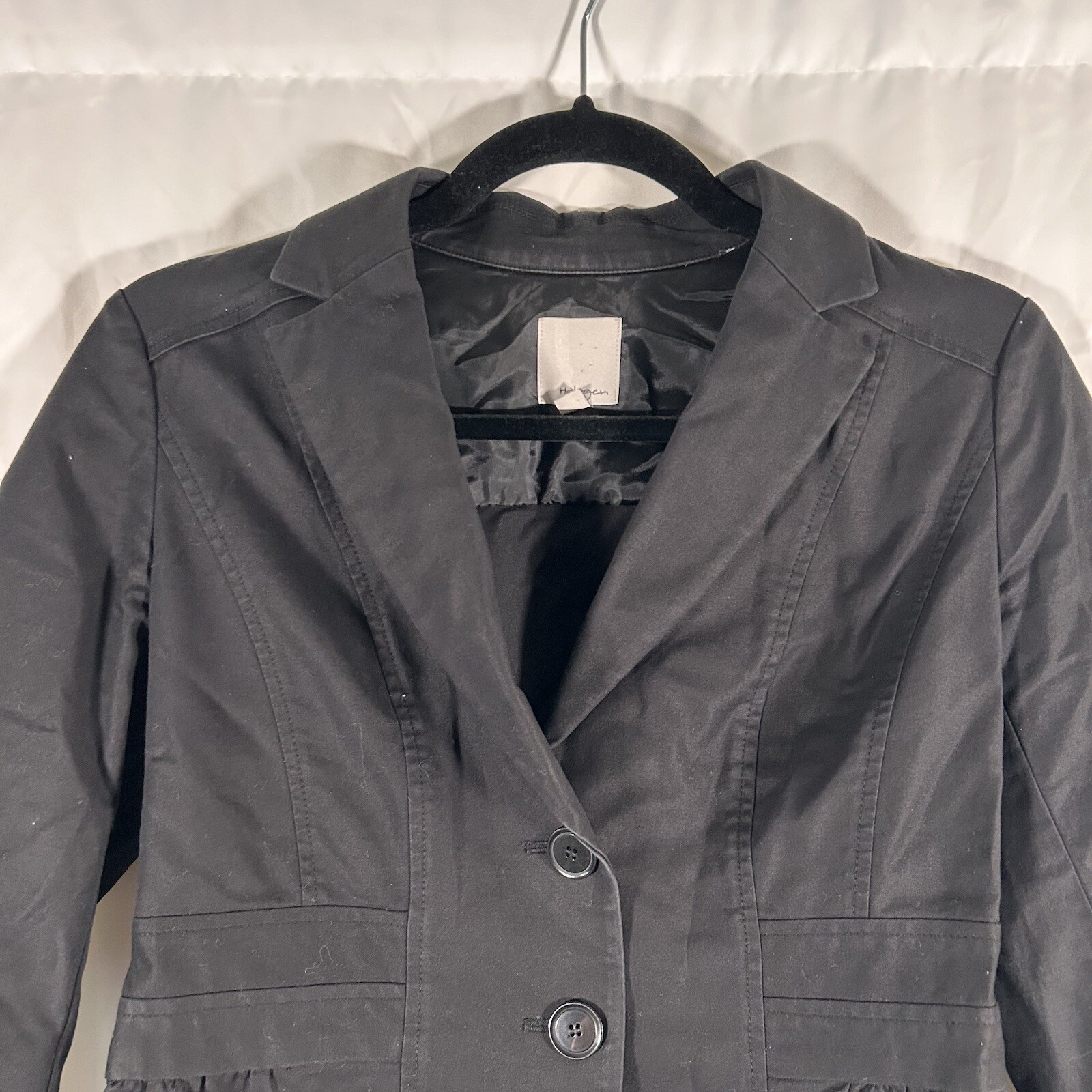 Halogen Blazer Women's XS Solid Black 2 Button Fr… - image 2