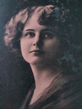 France Antique Postcard 1914 Rare Art Portrait Pretty Girl Can Mossevelde Stamp