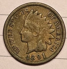 1891 Indian Head Cent Penny