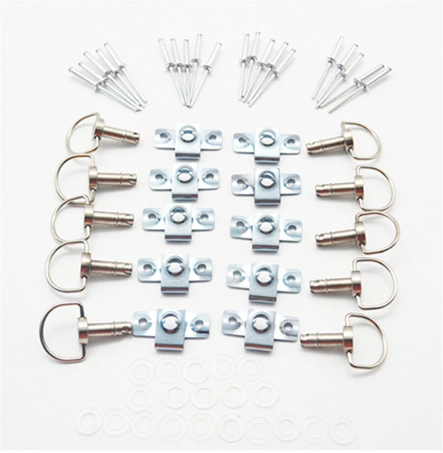 10x 1/4" Race Motorcycle Quick Latch Turn Lock Fairing Fastener Pin Clip D-Type — 第 2/4 张图片