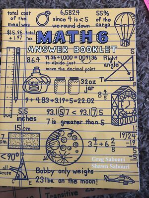 MATH 6 Teaching Textbooks Answer Booklet Only Greg Sabouri Homeschool Curriculum