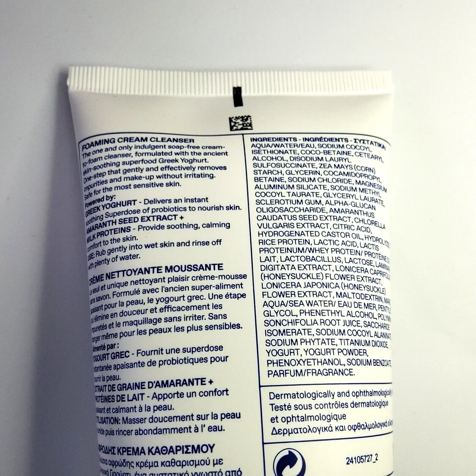 KORRES Greek Yoghurt Foaming Cream Cleanser ~ 5.07 FL OZ/ 150ML ~ FULL SIZE - Image 3 of 4