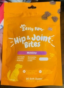 Zesty Paws HIP & JOINT BITES - Mobility (20 Duck Flavor Chews) 04/2027 -  NEW!