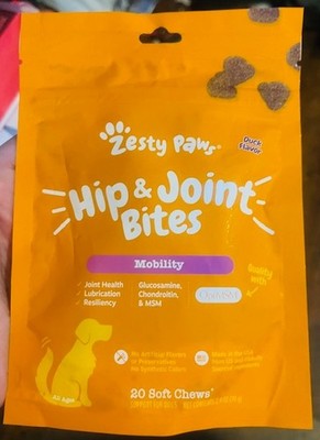 Zesty Paws HIP & JOINT BITES - Mobility (20 Duck Flavor Chews) - NEW!