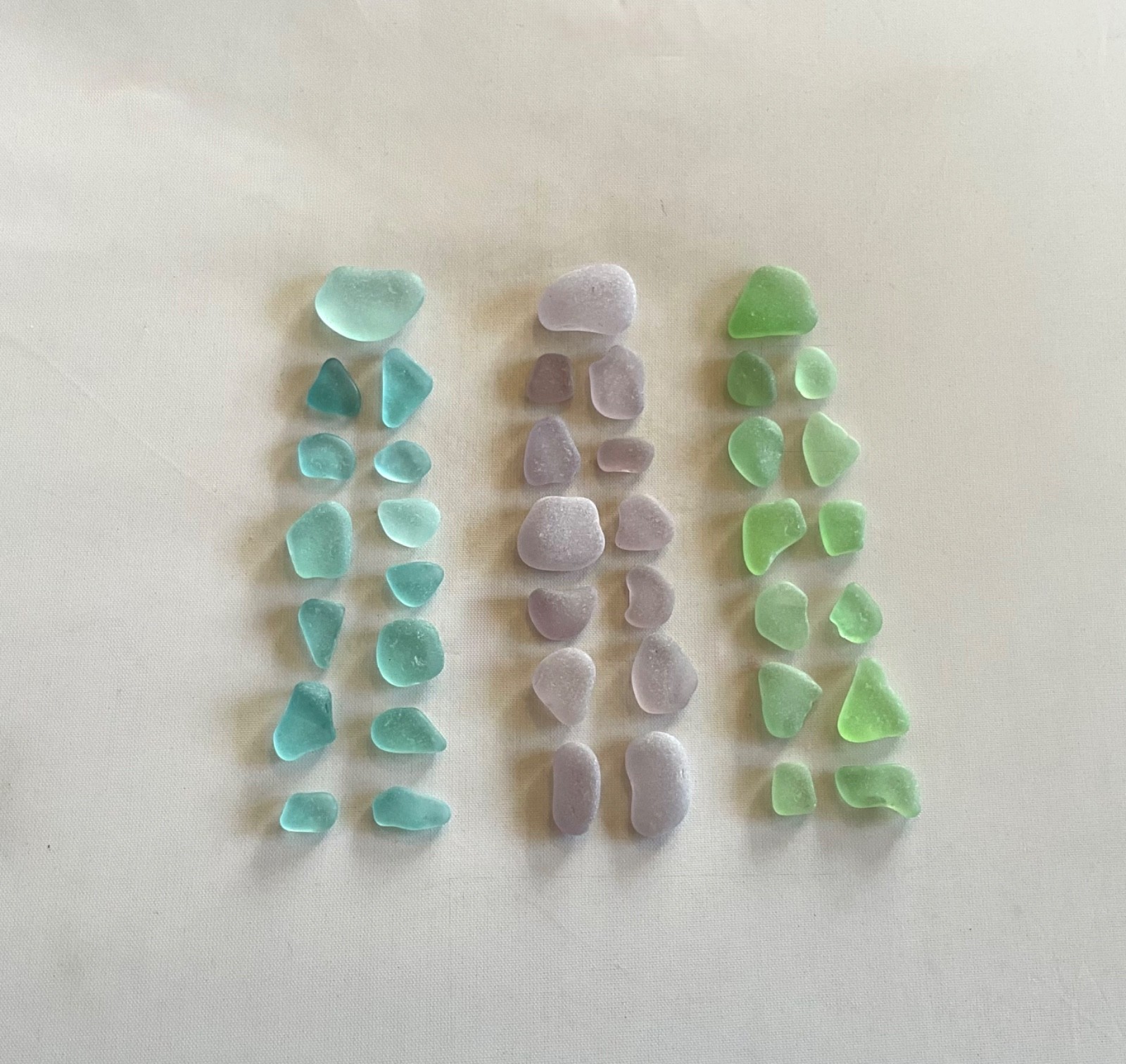 Genuine Beach Sea Glass Aqua Deep Lavender Pistachio Surf-tumbled Mendocino CA