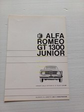 Alfa Romeo GT 1300 Junior 1967 ALLEGATO manuale uso originale