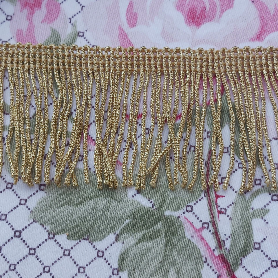 170 cm de galon   frangé doré  vintage  largueur 4 cm - Photo 2/3