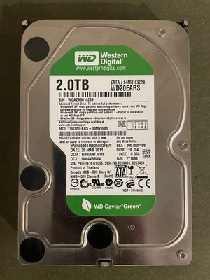 Western Digital Caviar Green 2TB Internal 5400RPM 3.5'' (WD20EARS) HDD