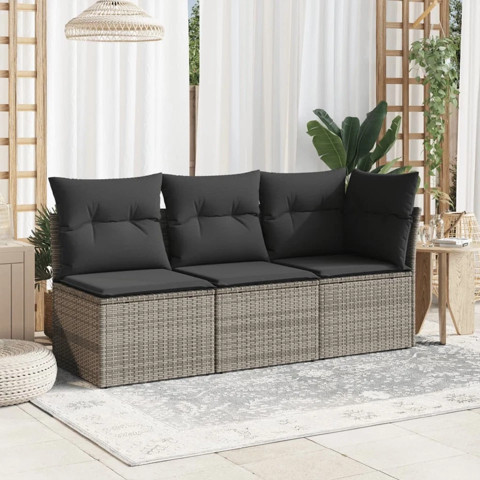 Garden Sofa Grey PE rattan Single Modular Garden Sofa Square - Image 3 of 4