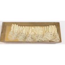 Vintage White Double Heart Wedding Bridal Lace Garter- New In Box