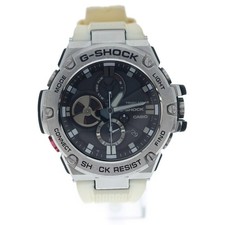 CASIO G-SHOCK G-STEEL GST-B100 Solar Quartz Watch Stainless Steel Silver Logo