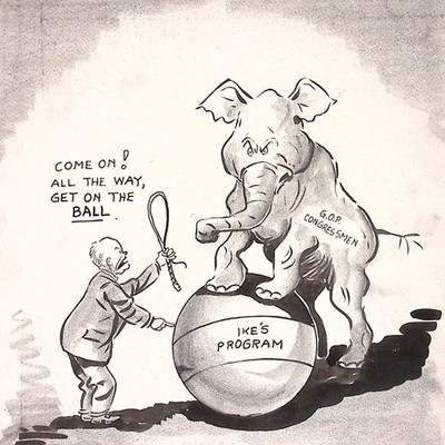 GOP Not Cooperating with Ike's Program  Tampa Tribune George White Drawing