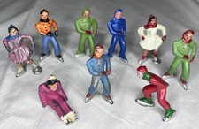 Vtg Barclay Manoil Lead Figures Skater Lot Of 9 Winter Christmas