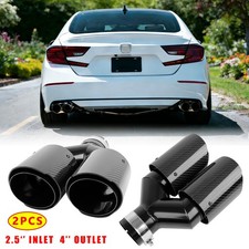 For Honda Accord Pair 2.5 To 4 Carbon Rear Dual Exhaust Pipe Muffler Tips