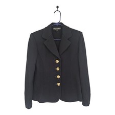 ST. JOHN BASICS BLACK SANTANA KNIT JACKET SIZE 6 MADE IN USA