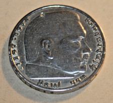 German Reich, Third Reich, 5 Reichsmark 1937,  G  Paul von Hindenburg, XF