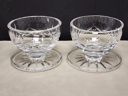 Vintage Waterford Crystal Lismore Footed Dessert Bowls - 2 - Gothic Emblem