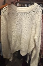 Universal Thread Ivory Open-Knit Pullover Sweater Women's Long Sleeve Size XXL