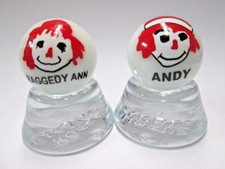 2 - RAGGEDY ANN ANDY 2 PEARL COLLECTOR MARBLES