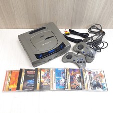 Japan SEGA SATURN Console with 2 controllers, 6 Games  cables tested G1204