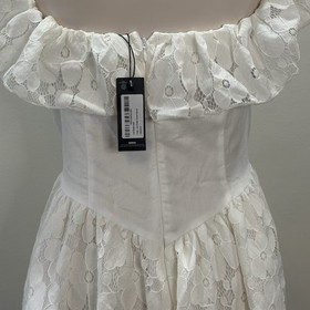 PrettyLittleThing Cream Corset Lace Floaty Playsuit Romper Size 6 NEW Coquette